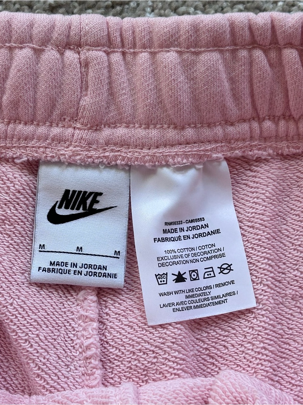 Nike Club Fleece Womens Pink Sweat Shorts Size M French Terry Drawstring - Picture 6 of 9